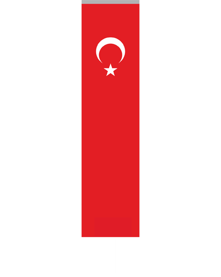 Düz Kesimli Üstten Asma Aparatlı Türk Bayrak -KT03